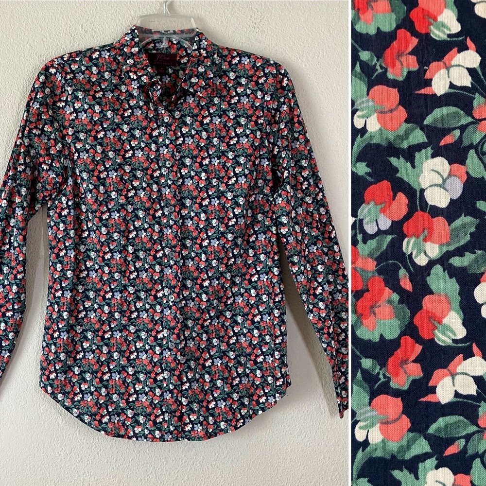 J CREW x LIBERTY Perfect Shirt 4 Sarah Slim Ditsy Floral Cotton Button Up Preppy